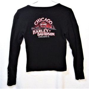 HARLEY DAIVIDSON Chicago IL Black Long Sleeve Med